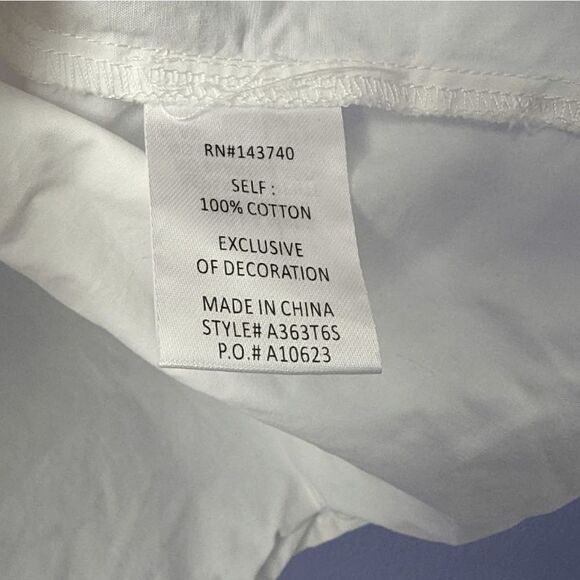 Women's After Market Blouse White Off the Shoulder Pearl Beaded Medium Cotton - Picture 6 of 6